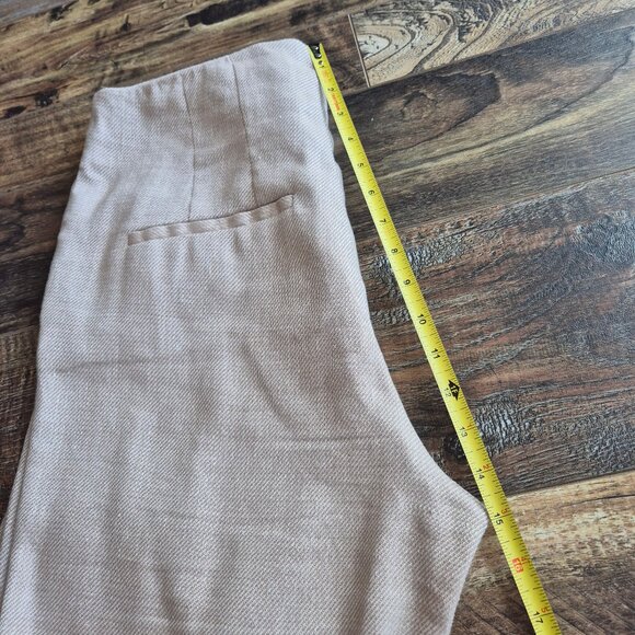 Veronica Beard Komi Flared Seamed Linen-Blend Pants High Rise Pocket Sand - Picture 13 of 13